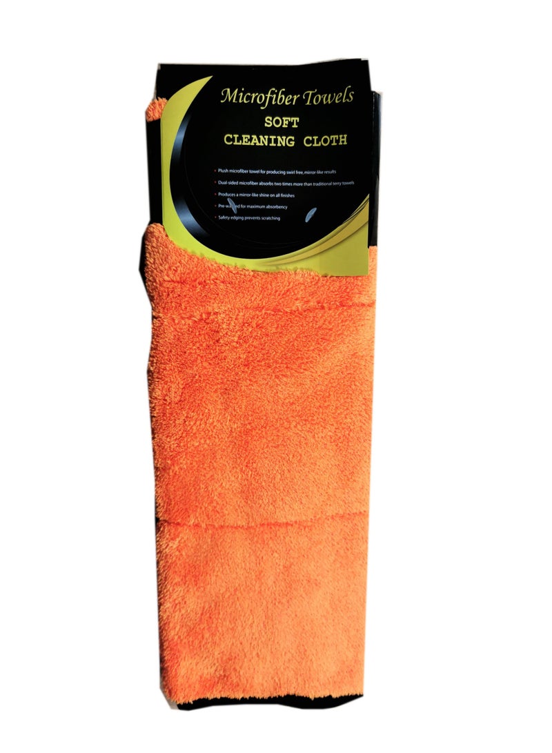 Kenco Orange Microfiber Cleaning Cloth Towel-Car/Office/Home-Dual sided microfiber absorbs twice ,Lint Free,Washable, scratch-free